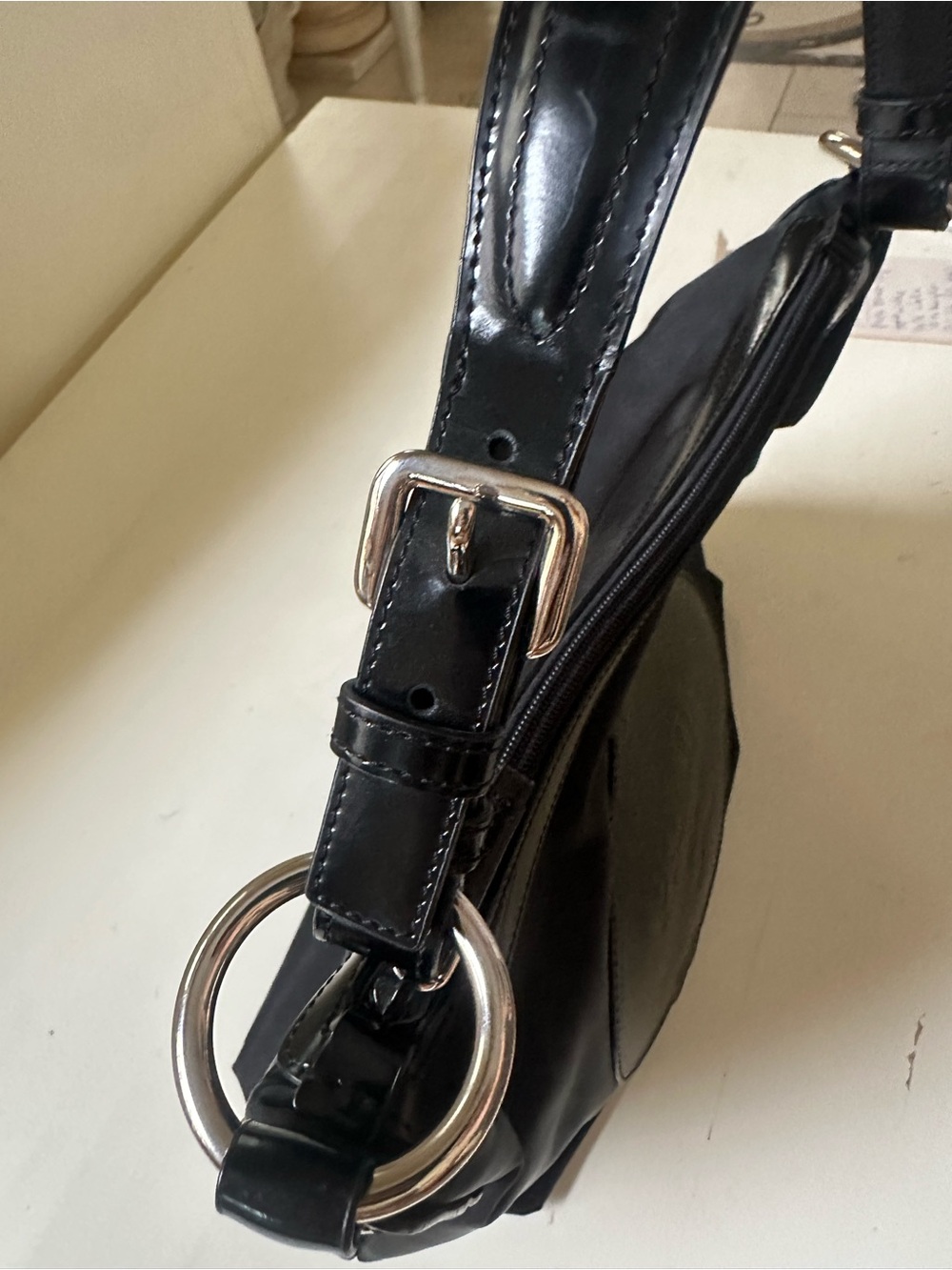Authentic Prada black Tessuto Nylon Shoulder Bag with Leather Plaque - Picture 9 of 16